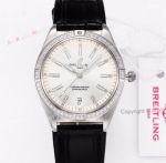 Swiss Grade Replica White Dial Breitling Super Chronomat Women's Watch Diamonds Set Women